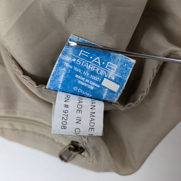 Disney Tinkerbell Shoulder Bag Purse Tote Fab Starpoint New York Canvas Brown - Picture 11 of 15